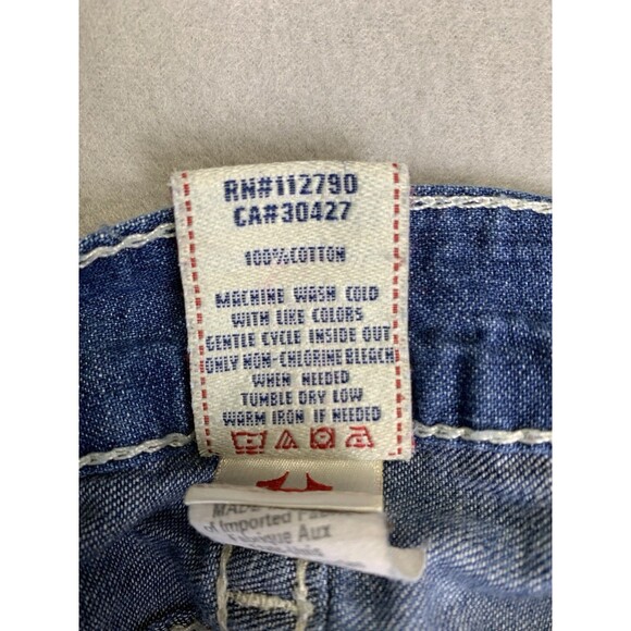 True Religion Jeans Womans Size 25 Blue Cameron Button Fly Flap Pocket Y2K USA - Picture 6 of 10